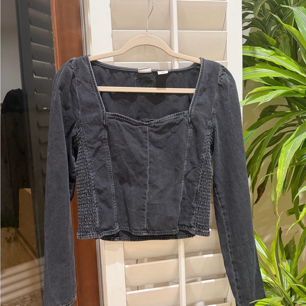 Levi's Black Long Sleeve Crop Top